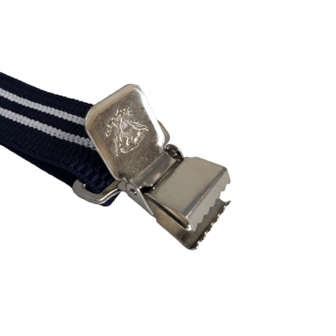 bretels donker blauw met witte streep clip