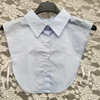 Losse blouse kraag katoen licht blauw
