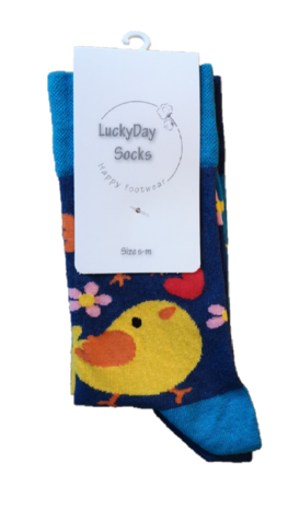 Kuiken en bloemen sokken