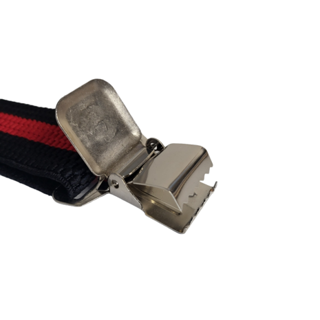 Bretels zwart met rode streep clip