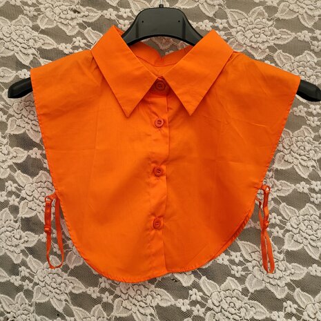 Losse blouse kraag katoen oranje