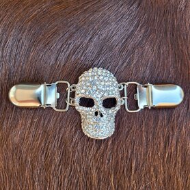 Sjaal/Vest Clip Doodshoofd zilver