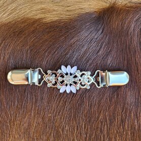 Sjaal/Vest Clip Witte bloem stras