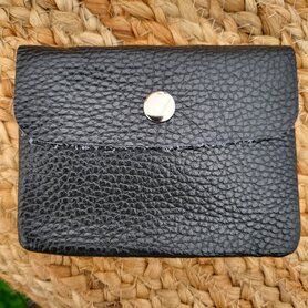 Kleine lederen portemonnee zwart