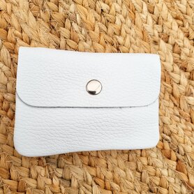 Kleine lederen portemonnee wit