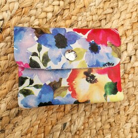Kleine lederen portemonnee bloemen