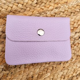 Kleine lederen portemonnee lila