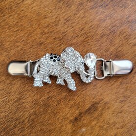 Sjaal/Vest Clip Olifant met strass zwart