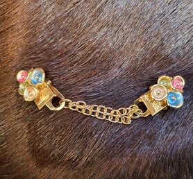 Sjaal/Vest Clip knijper goud multi rondjes