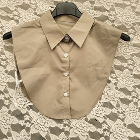 Losse blouse kraag taupe katoen