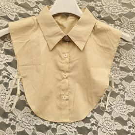 Losse blouse kraag katoen beige