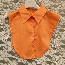 Losse blouse kraag katoen licht oranje