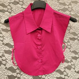 Losse blouse kraag katoen fuchsia