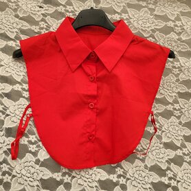 Losse blouse kraag katoen rood