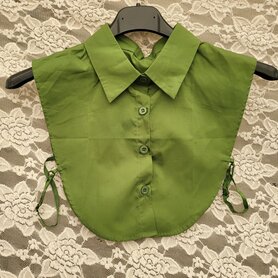 Losse blouse kraag katoen mos groen