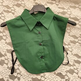 Losse blouse kraag katoen donker groen